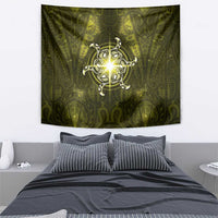 New Zealand Matariki Hiwaiterangi Tapestry Maori Moko Yellow Galaxy LT05 - Polynesian Pride