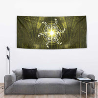 New Zealand Matariki Hiwaiterangi Tapestry Maori Moko Yellow Galaxy LT05 - Polynesian Pride