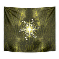 New Zealand Matariki Hiwaiterangi Tapestry Maori Moko Yellow Galaxy LT05 - Polynesian Pride