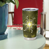 New Zealand Matariki Hiwaiterangi Tumbler Cup Maori Moko Yellow Galaxy