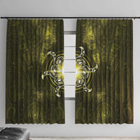 New Zealand Matariki Hiwaiterangi Window Curtain Maori Moko Yellow Galaxy