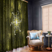 New Zealand Matariki Hiwaiterangi Window Curtain Maori Moko Yellow Galaxy