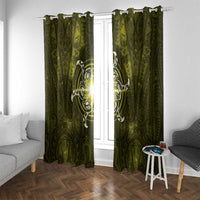 New Zealand Matariki Hiwaiterangi Window Curtain Maori Moko Yellow Galaxy