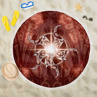 New Zealand Matariki Pohutukawa Beach Blanket Maori Moko Red Galaxy