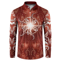 New Zealand Matariki Pohutukawa Button Sweatshirt Maori Moko Red Galaxy