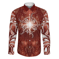 New Zealand Matariki Pohutukawa Family Matching Short Sleeve Bodycon Dress and Hawaiian Shirt Maori Moko Red Galaxy