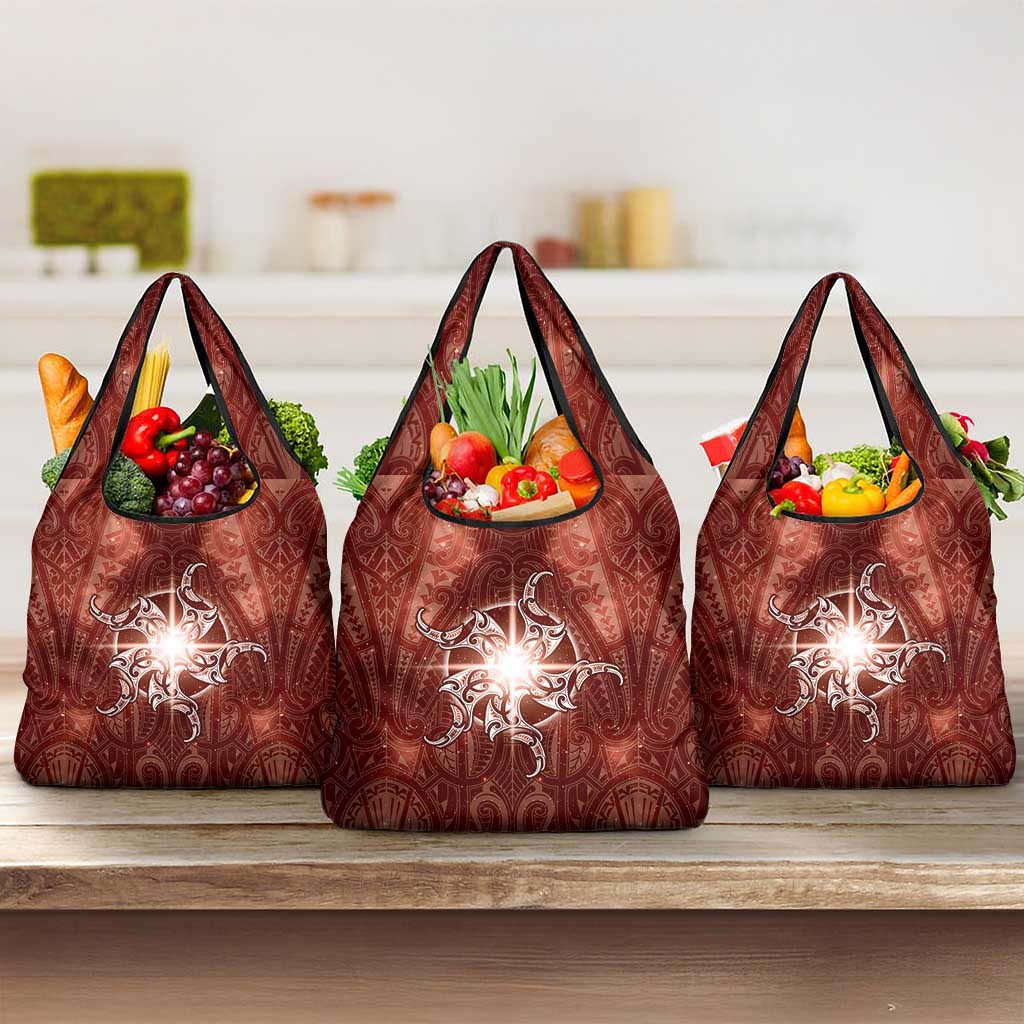 New Zealand Matariki Pohutukawa Grocery Bag Maori Moko Red Galaxy