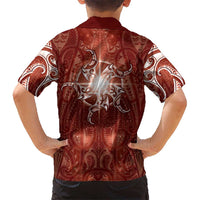 New Zealand Matariki Pohutukawa Hawaiian Shirt Maori Moko Red Galaxy LT05 - Polynesian Pride