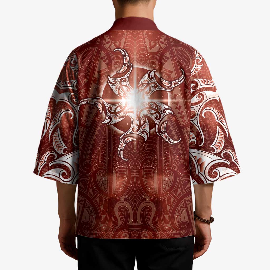 New Zealand Matariki Pohutukawa Kimono Maori Moko Red Galaxy