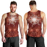 New Zealand Matariki Pohutukawa Men Tank Top Maori Moko Red Galaxy
