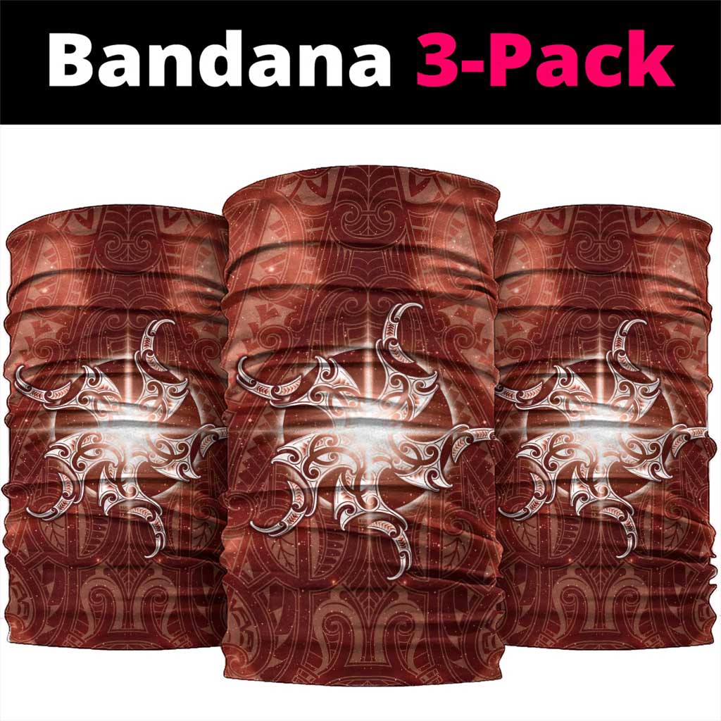 New Zealand Matariki Pohutukawa Neck Gaiter Maori Moko Red Galaxy