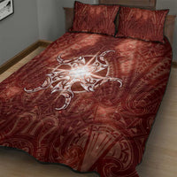 New Zealand Matariki Pohutukawa Quilt Bed Set Maori Moko Red Galaxy LT05 - Polynesian Pride
