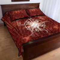 New Zealand Matariki Pohutukawa Quilt Bed Set Maori Moko Red Galaxy LT05 - Polynesian Pride