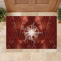New Zealand Matariki Pohutukawa Rubber Doormat Maori Moko Red Galaxy