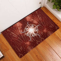 New Zealand Matariki Pohutukawa Rubber Doormat Maori Moko Red Galaxy