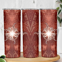 New Zealand Matariki Pohutukawa Skinny Tumbler Maori Moko Red Galaxy