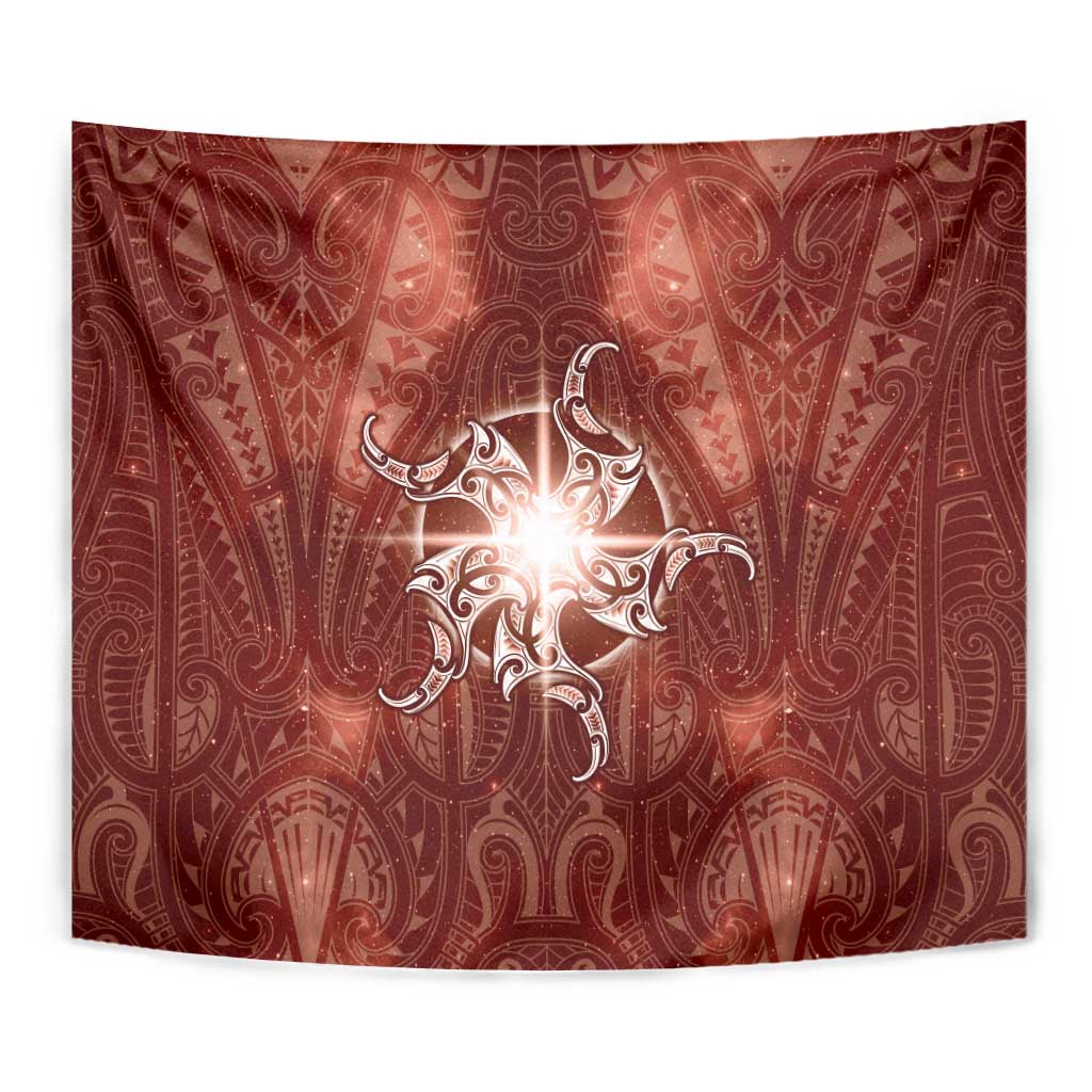 New Zealand Matariki Pohutukawa Tapestry Maori Moko Red Galaxy