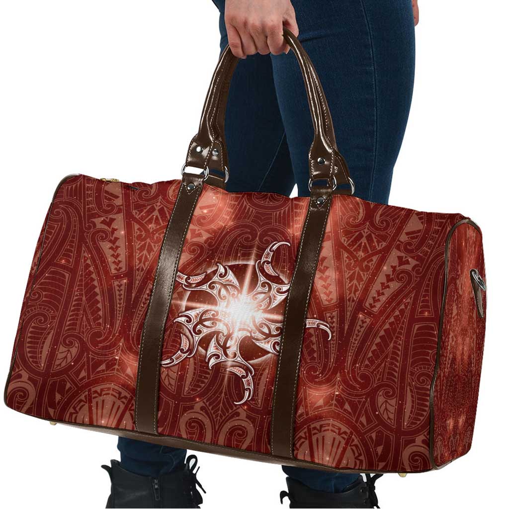 New Zealand Matariki Pohutukawa Travel Bag Maori Moko Red Galaxy