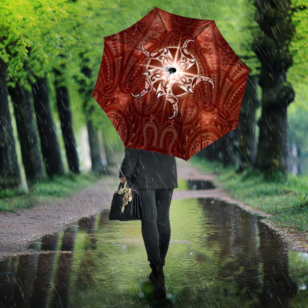 New Zealand Matariki Pohutukawa Umbrella Maori Moko Red Galaxy