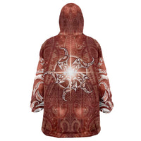 New Zealand Matariki Pohutukawa Wearable Blanket Hoodie Maori Moko Red Galaxy