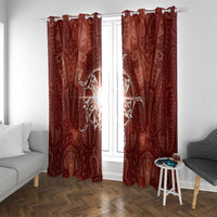 New Zealand Matariki Pohutukawa Window Curtain Maori Moko Red Galaxy