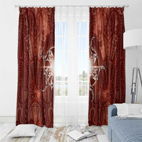 New Zealand Matariki Pohutukawa Window Curtain Maori Moko Red Galaxy