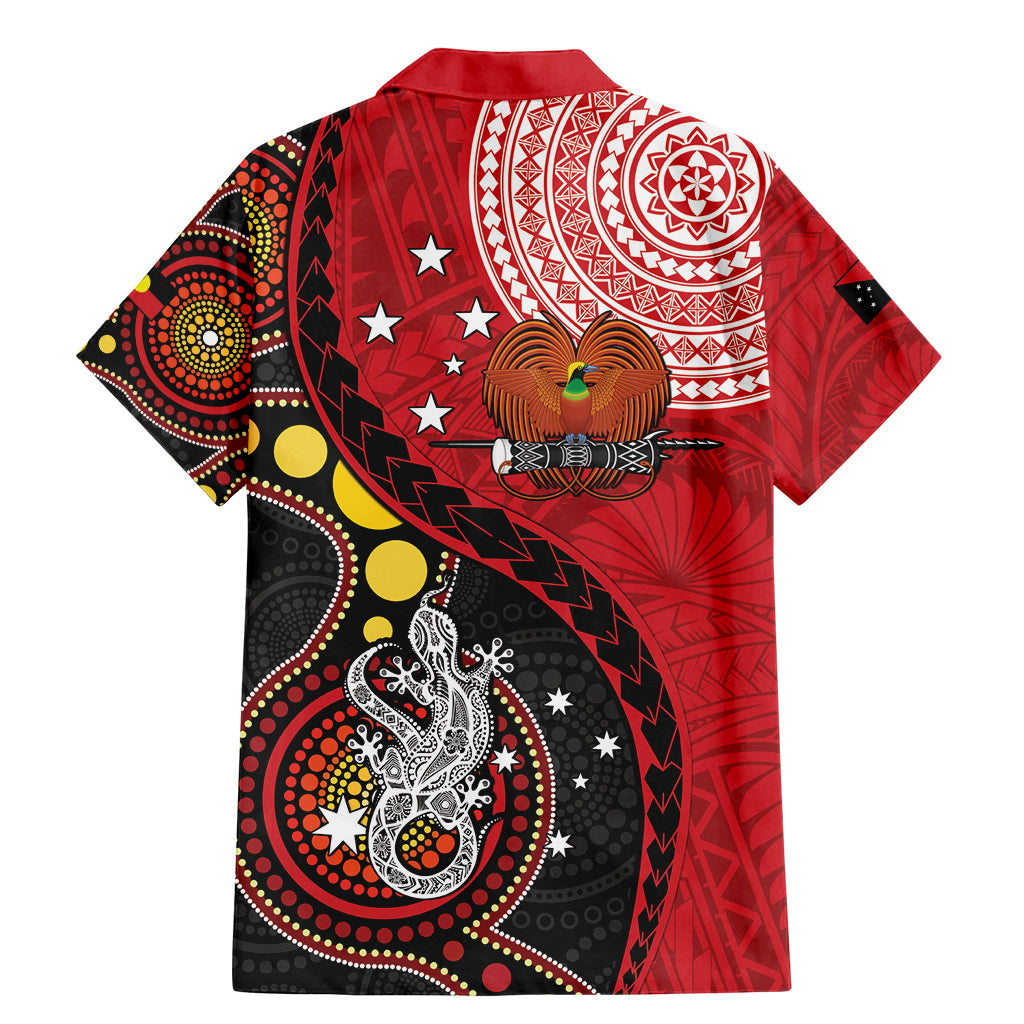 Papua New Guinea And Australia Aboriginal Family Matching Mermaid Dress and Hawaiian Shirt Bird Of Paradise And Kangaroo Together