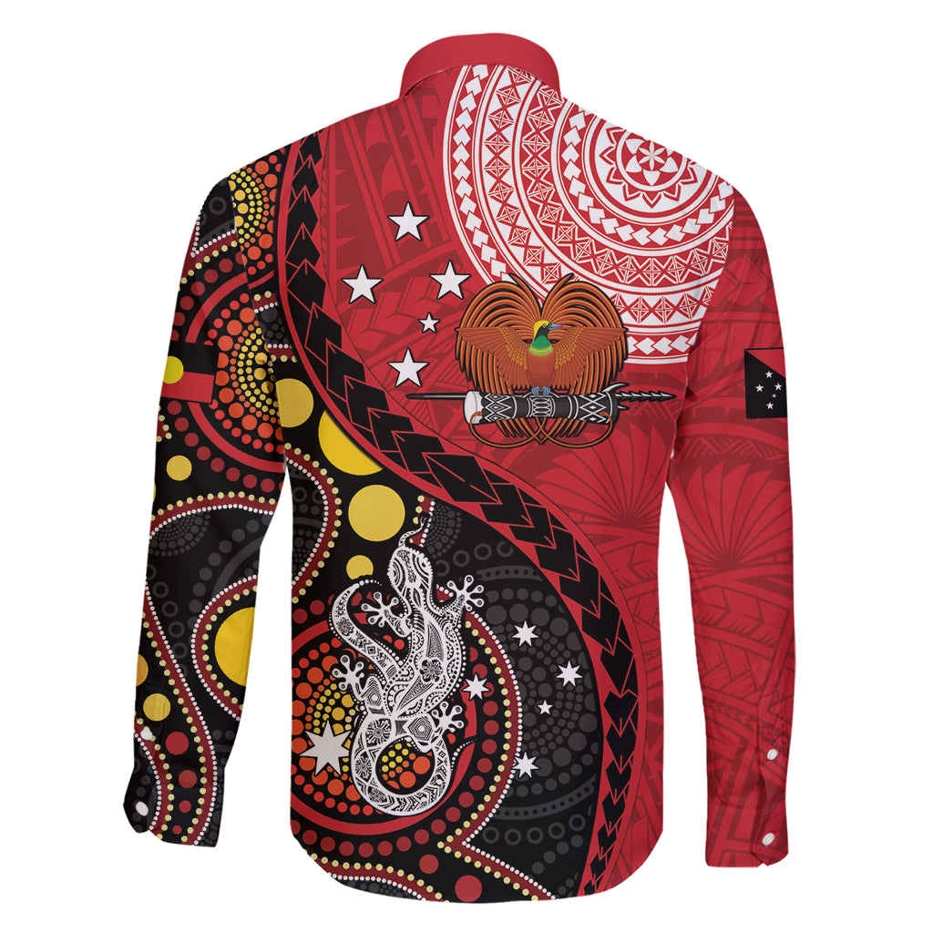 Papua New Guinea And Australia Aboriginal Family Matching Mermaid Dress and Hawaiian Shirt Bird Of Paradise And Kangaroo Together