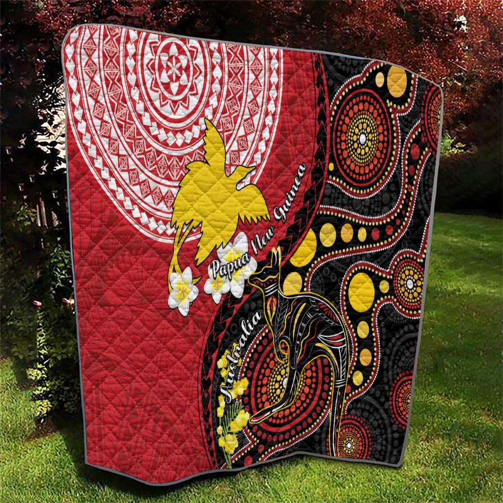 Papua New Guinea And Australia Aboriginal Quilt Bird Of Paradise And Kangaroo Together LT05 - Polynesian Pride