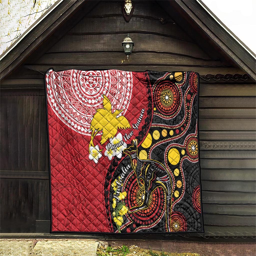 Papua New Guinea And Australia Aboriginal Quilt Bird Of Paradise And Kangaroo Together LT05 - Polynesian Pride