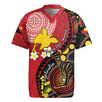 Papua New Guinea And Australia Aboriginal Rugby Jersey Bird Of Paradise And Kangaroo Together