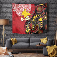 Papua New Guinea And Australia Aboriginal Tapestry Bird Of Paradise And Kangaroo Together LT05 - Polynesian Pride