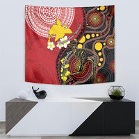 Papua New Guinea And Australia Aboriginal Tapestry Bird Of Paradise And Kangaroo Together LT05 - Polynesian Pride