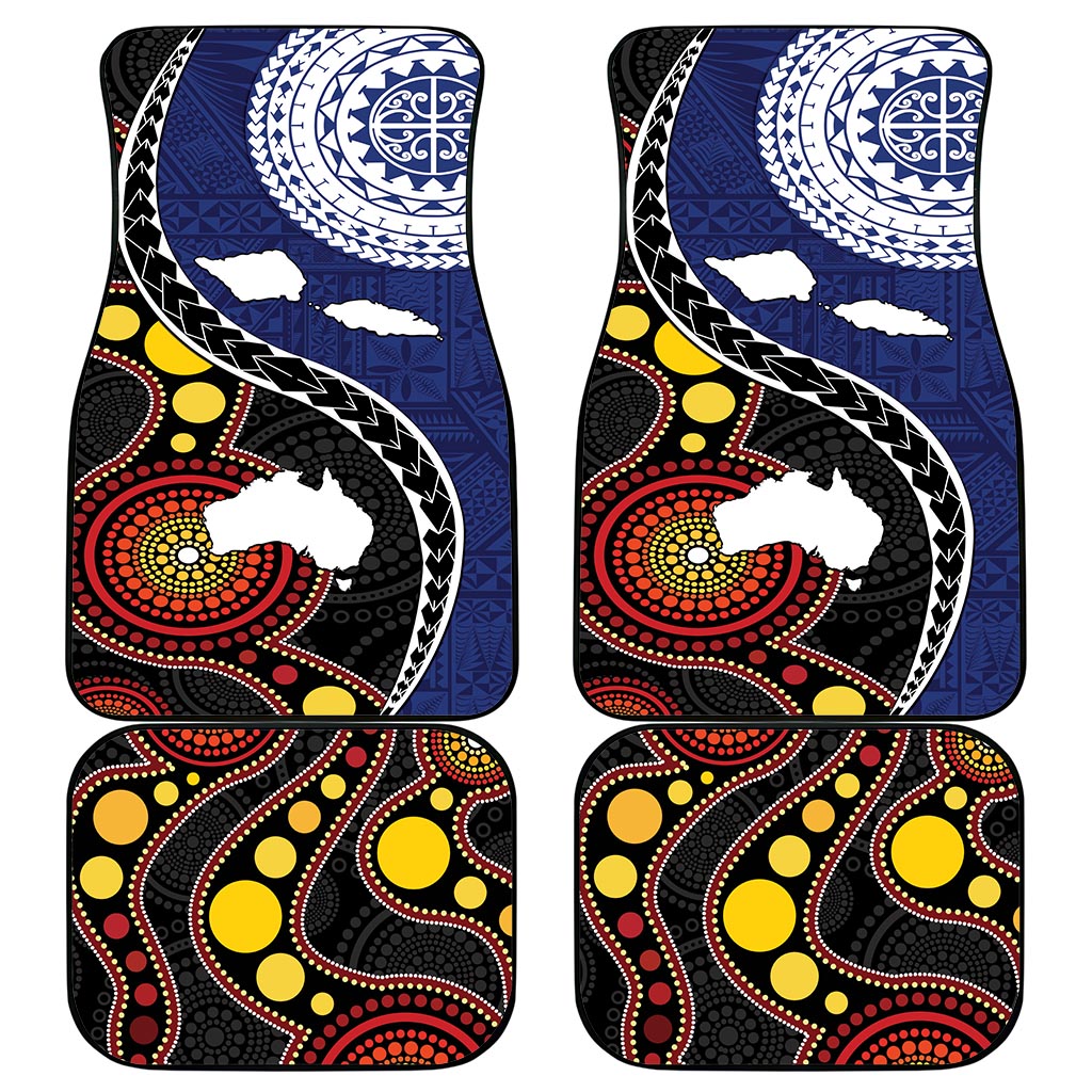 Samoa And Australia Together Car Mats Aboriginal Mix Polynesian