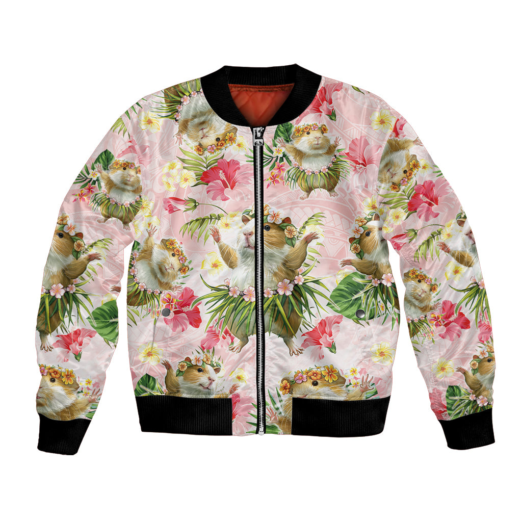 Hawaii Guinea Hula Pig Bomber Jacket Funny Tropical Style