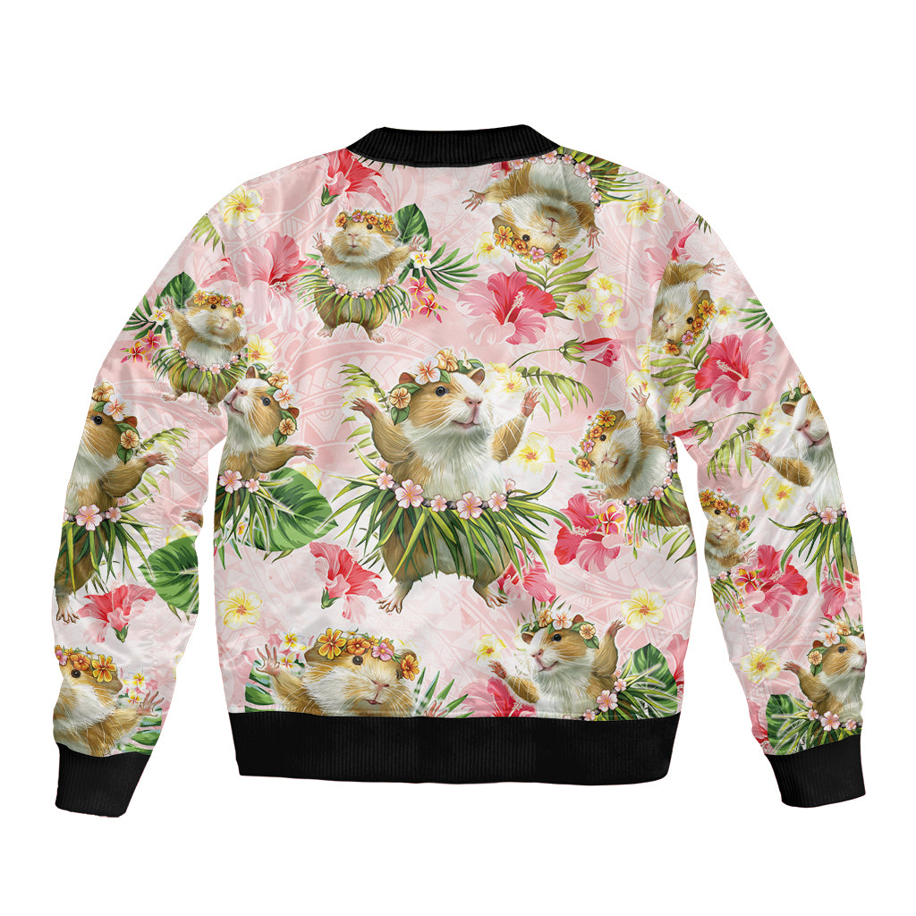 Hawaii Guinea Hula Pig Bomber Jacket Funny Tropical Style