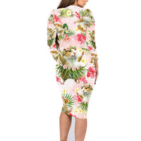 Hawaii Guinea Hula Pig Family Matching Long Sleeve Bodycon Dress and Hawaiian Shirt Funny Tropical Style LT05 - Polynesian Pride