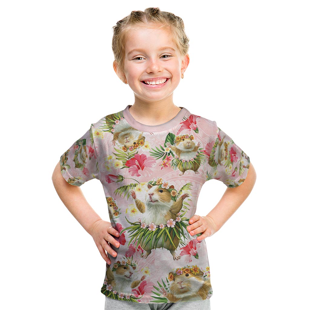 Hawaii Guinea Hula Pig Kid T Shirt Funny Tropical Style LT05 Pink - Polynesian Pride