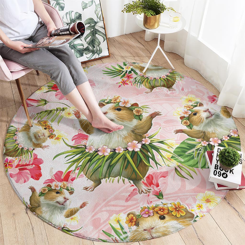 Hawaii Guinea Hula Pig Round Carpet Funny Tropical Style LT05 - Polynesian Pride