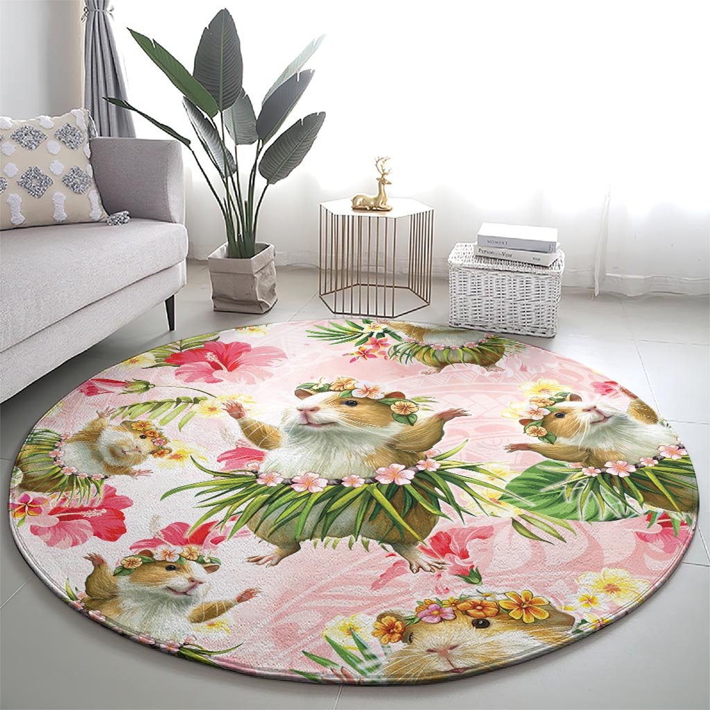 Hawaii Guinea Hula Pig Round Carpet Funny Tropical Style LT05 - Polynesian Pride