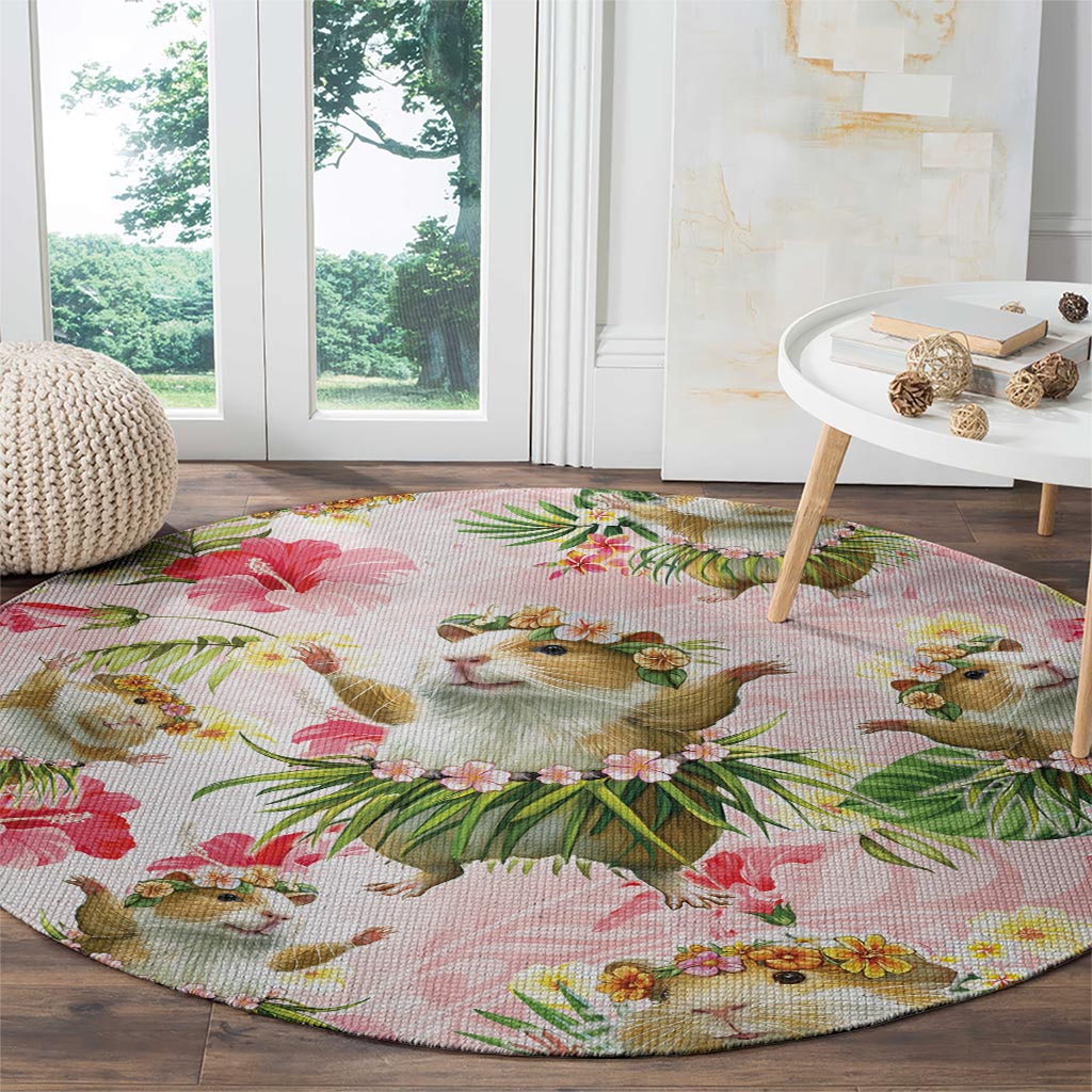 Hawaii Guinea Hula Pig Round Carpet Funny Tropical Style LT05 - Polynesian Pride