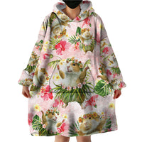 Hawaii Guinea Hula Pig Wearable Blanket Hoodie Funny Tropical Style