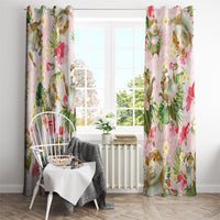 Hawaii Guinea Hula Pig Window Curtain Funny Tropical Style