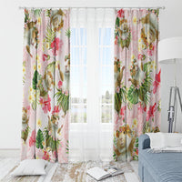 Hawaii Guinea Hula Pig Window Curtain Funny Tropical Style