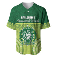 Personalised Ballantine Memorial School Baseball Jersey With Fijian Tapa Pattern