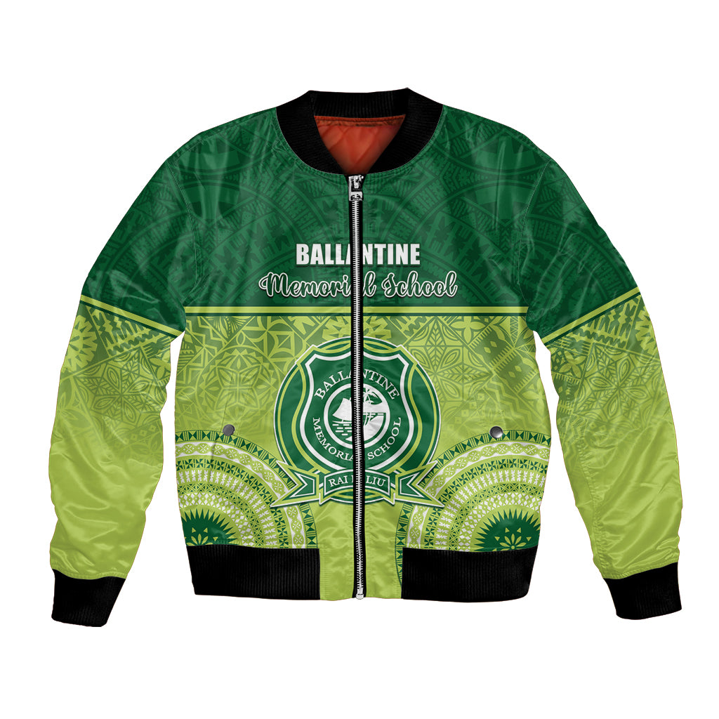 Personalised Ballantine Memorial School Bomber Jacket With Fijian Tapa Pattern