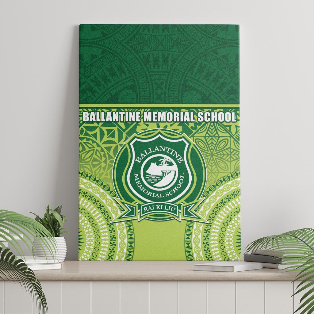 Ballantine Memorial School Canvas Wall Art With Fijian Tapa Pattern
