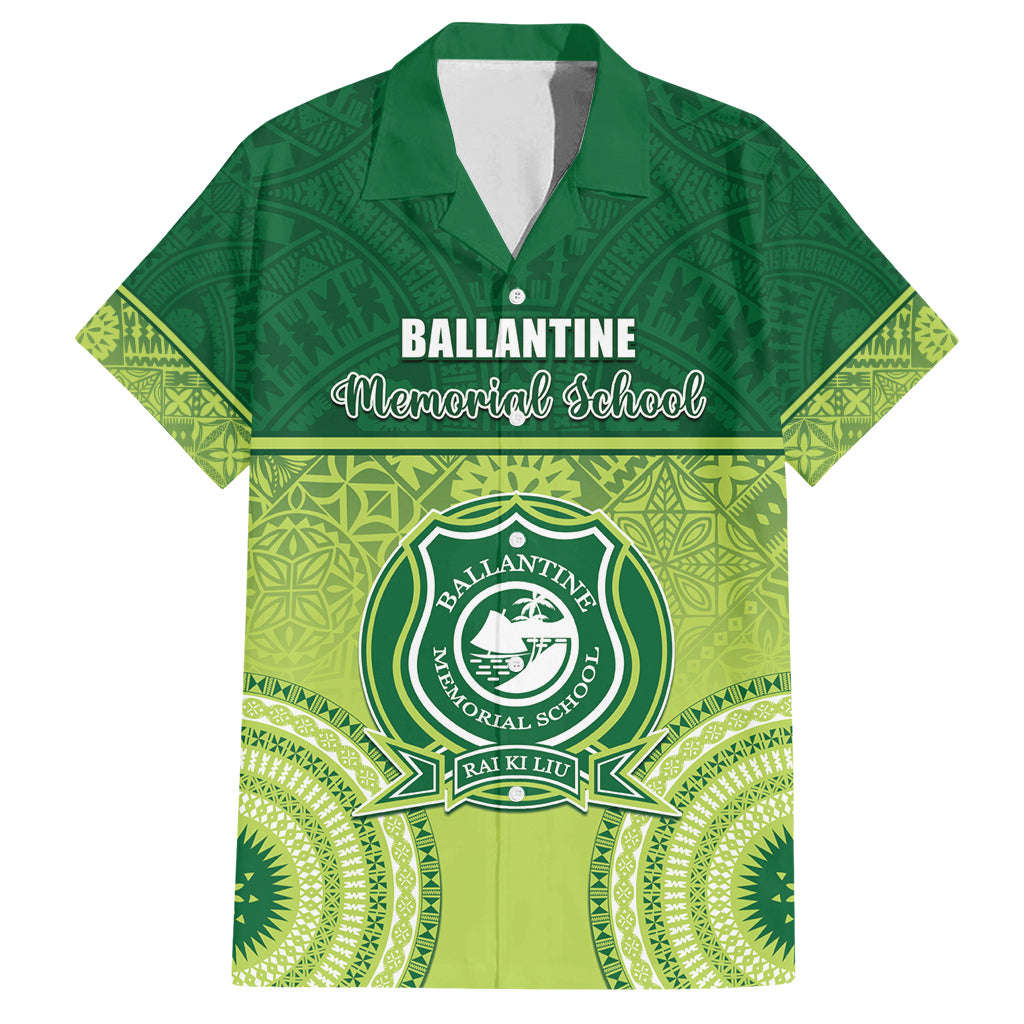 Personalised Ballantine Memorial School Family Matching Tank Maxi Dress and Hawaiian Shirt With Fijian Tapa Pattern