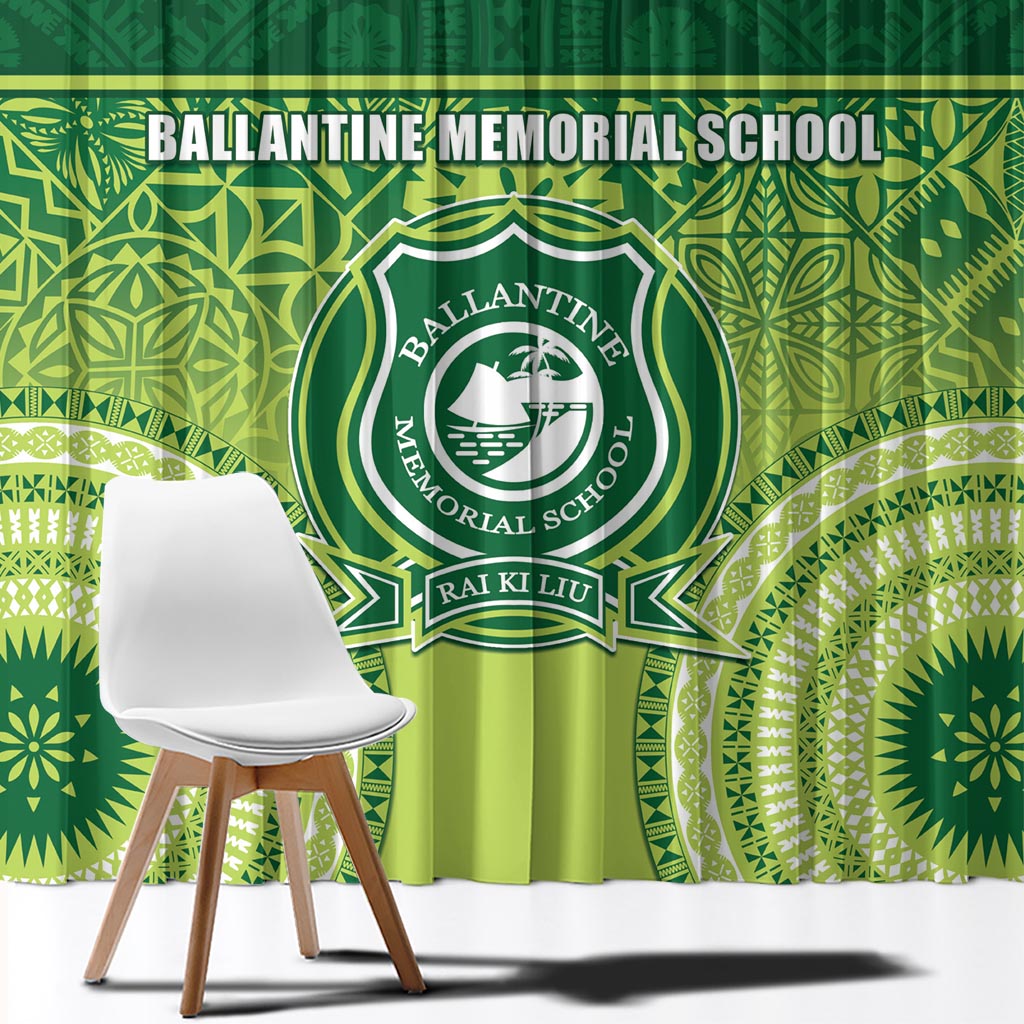 Ballantine Memorial School Window Curtain With Fijian Tapa Pattern