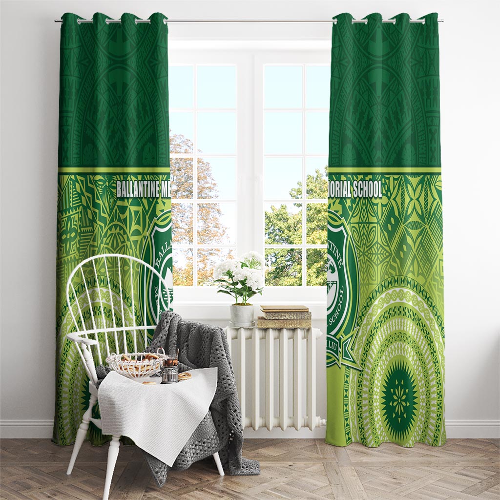Ballantine Memorial School Window Curtain With Fijian Tapa Pattern